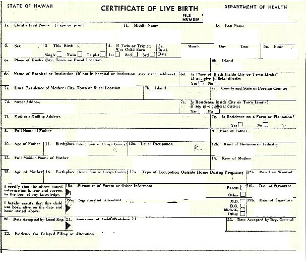 Real Birth Certificate Template Of Live