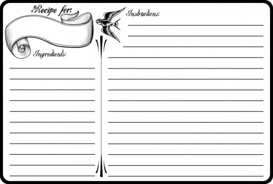 Recipe Card Templates For Word Zrom Tk Free Editable