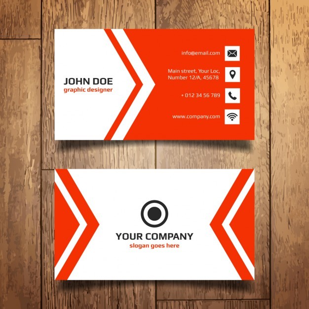 Red Business Card Template Vector Free Download