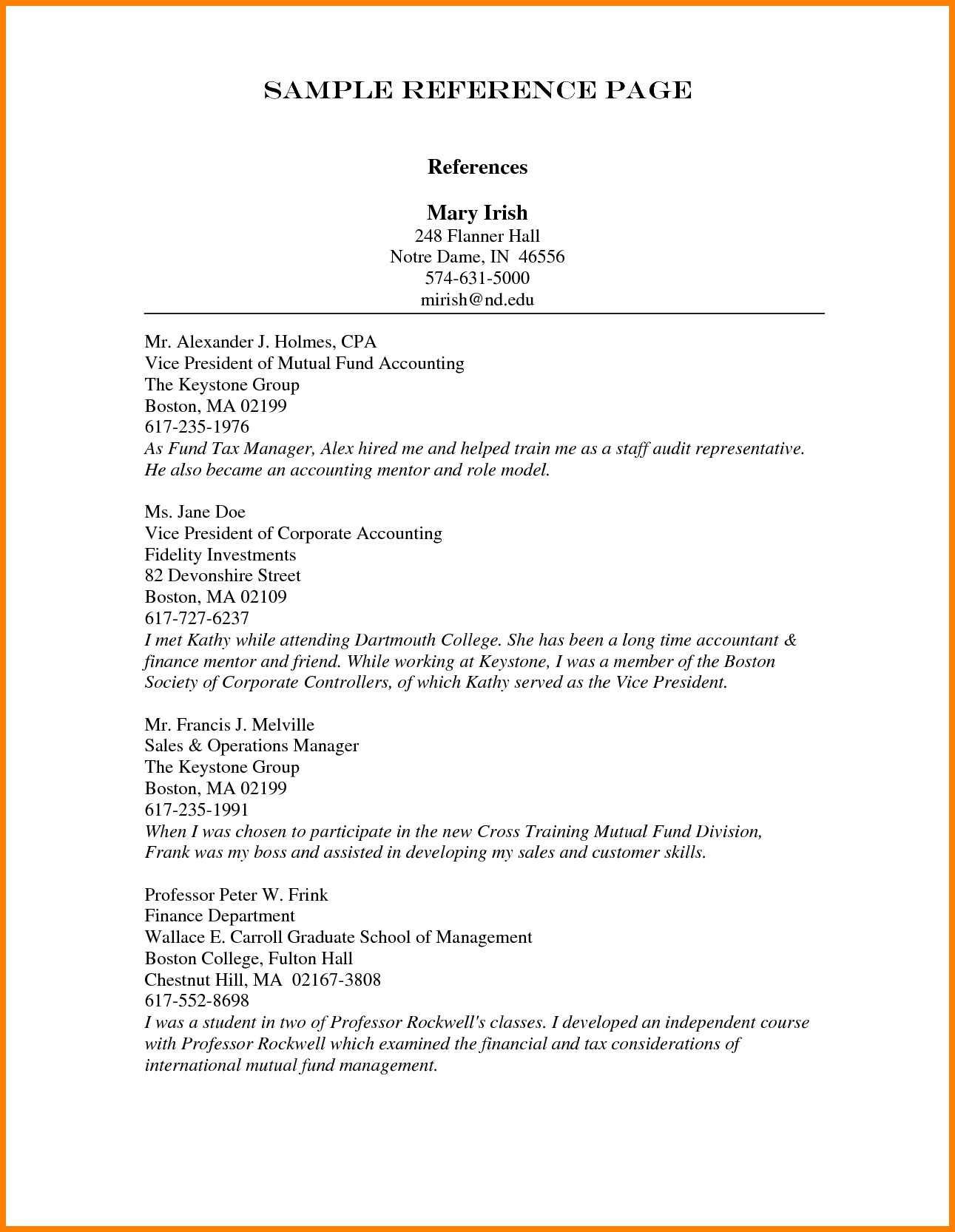 Reference For A Job Ukran Agdiffusion Com Professional References Template Download