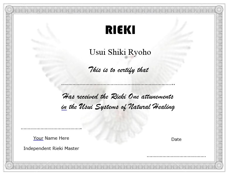 Reiki Certificate Template Software