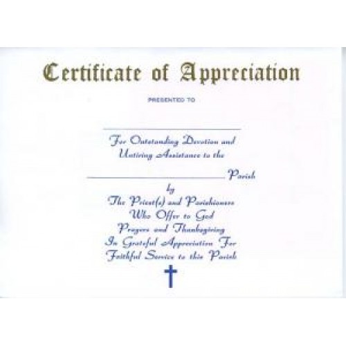 Religious Certificate Appreciation Christian
