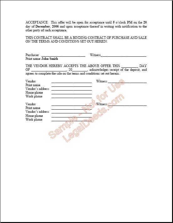 Rent To Own Agreement For Newfoundland Sample Image Contractor Template