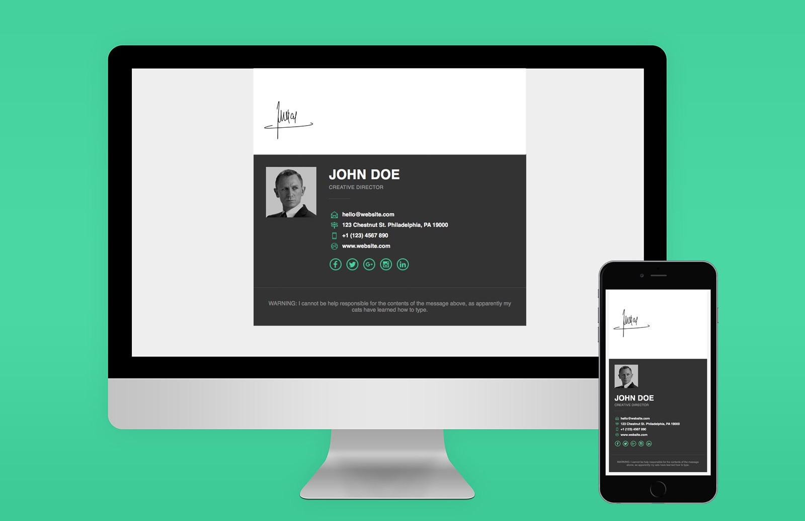 Responsive Email Signature Template Medialoot Free