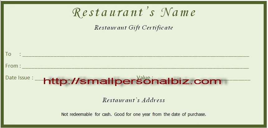 Restaurant Gift Certificate Template Free Zrom Tk Card Samples