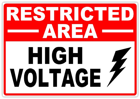 Restricted High Voltage 101 Safety Sign