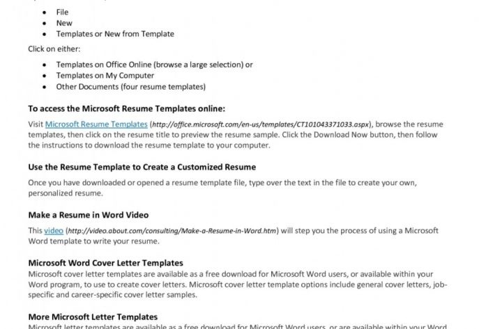 Resume Microsoft Works Template Word Processor Templates