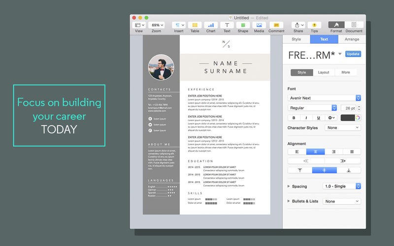 Resume Template For Mac Pag Pages Templates Free With