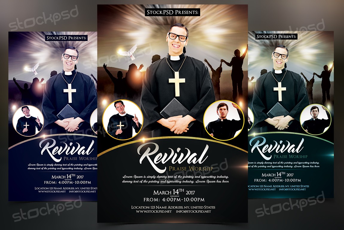 Revival Free Church Pastor PSD Flyer Template On Behance Psd Templates