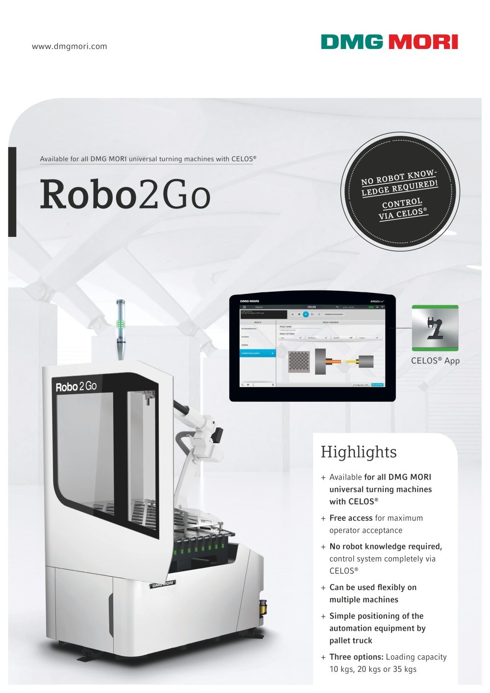Robo2Go DMG MORI PDF Catalogue Technical Documentation Brochure Pages Dmg
