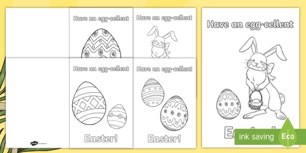 ROI Easter Greetings Colouring Gift Card Template