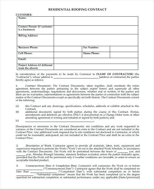 Roof Certification Template Form