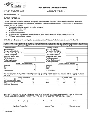 Roof Inspection Form Fill Online Printable Fillable Blank Free Certification Template
