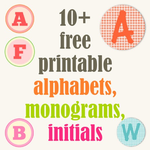 Round Up Of Free Alphabet Printables Letters Monograms Printable Initials