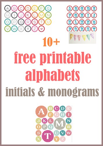 Round Up Of Free Alphabet Printables Letters Monograms Printable Initials