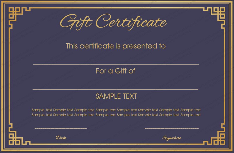 Royal Blue Gift Certificate Template Get Templates