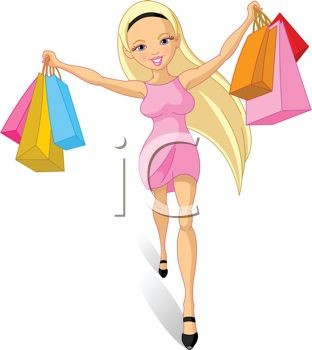 Royalty Free Clipart Image Sexy Girl Going On A Shopping Spree