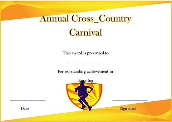 Running Certificate Templates 20 Free Editable Word Cross Country Certificates