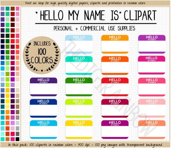 SALE 100 Hello My Name Is Printable Tags Etsy