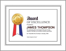 Sample Academic Award Certificate Example Awards Template