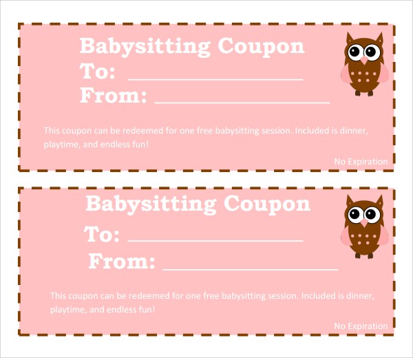 Sample Babysitting Coupon Template 5 Documents Download In PDF PSD Free