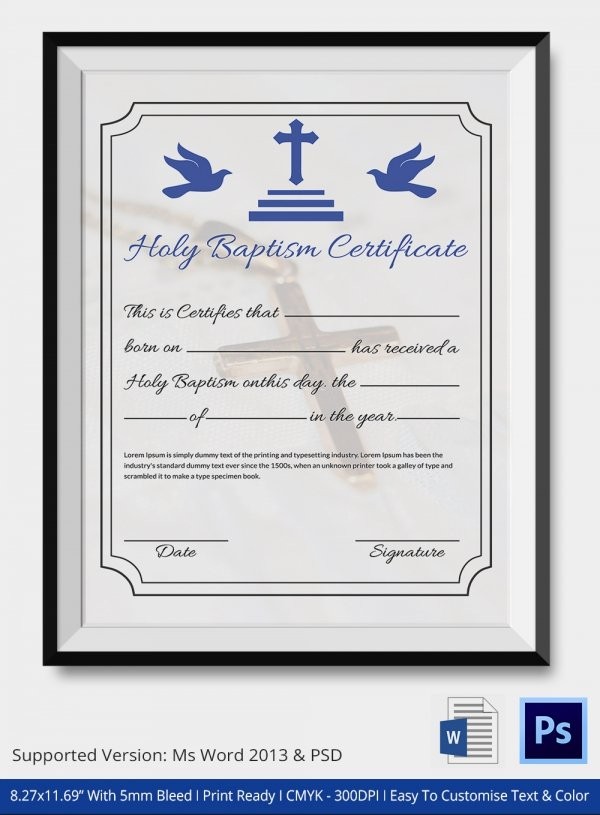 Sample Baptismal Certificate Ukran Agdiffusion Com Baptism Class Template