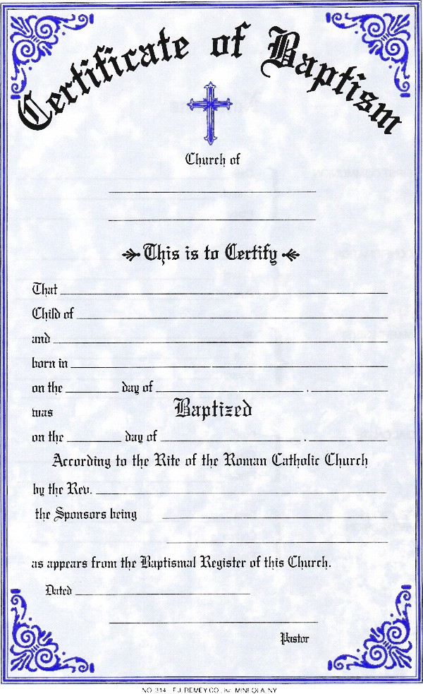 Sample Baptismal Certificate Ukran Agdiffusion Com Free Baptism Template