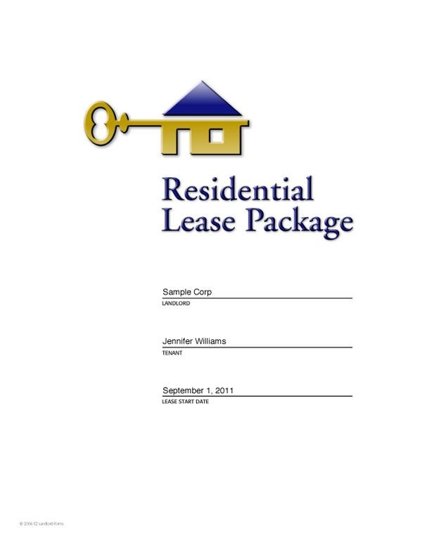 Sample Rental Lease Agreement EZ Landlord Forms Absentee Home Ezlandlordforms Residential