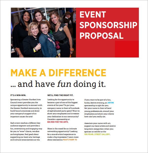 Sample Sponsorship Proposal Template 19 Documents In PDF Word Brochure