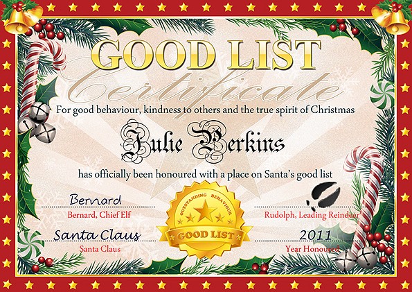 Santa Certificate Template Jovial Christmas Gift