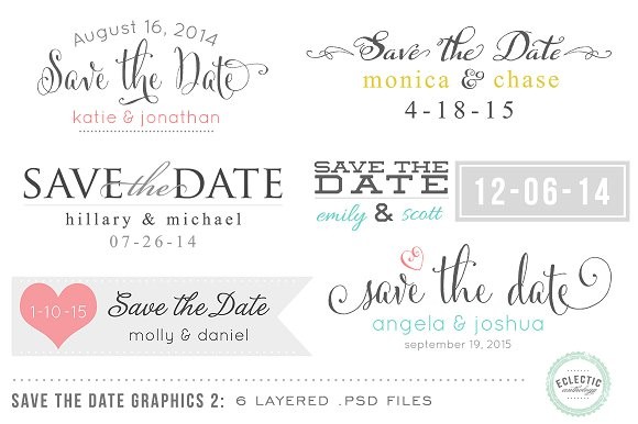 Save The Date Overlays Layered Psd Graphic Objects Creative Market