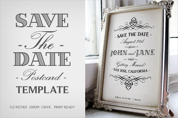 Save The Date Postcard Template 25 Free PSD Vector EPS AI