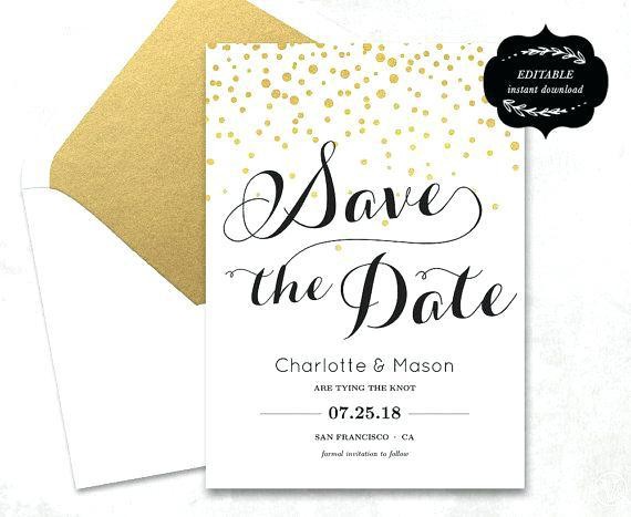 Save The Date Postcard Templates Black And White Free Printable