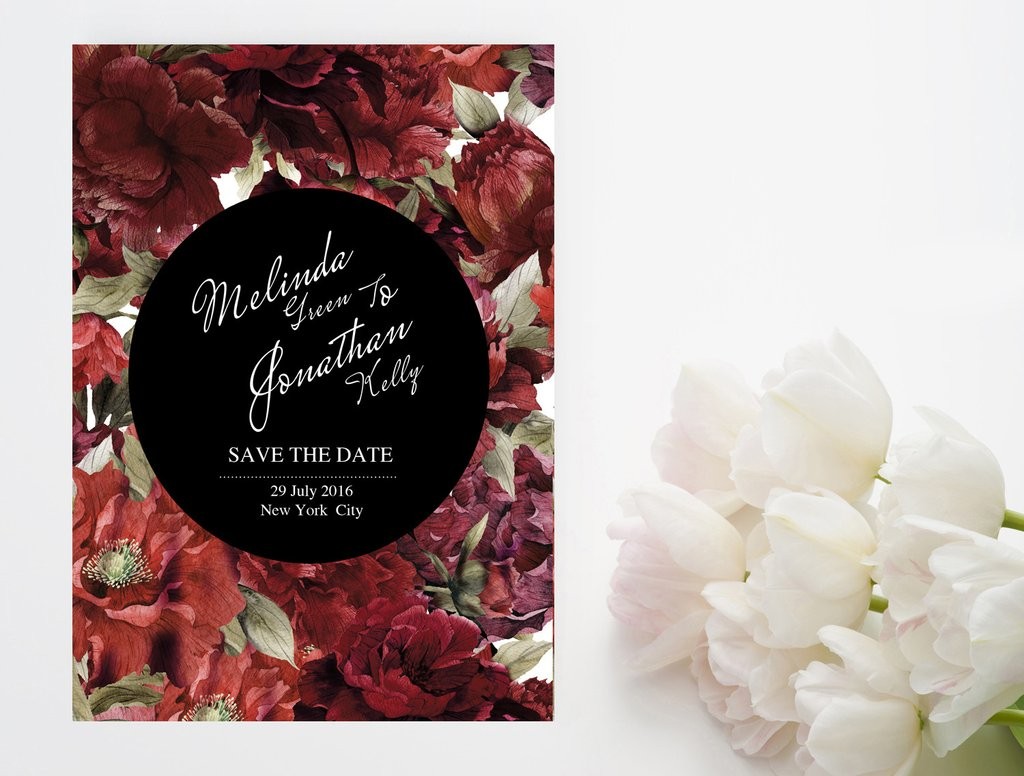 Save The Date Wedding Invitation Stationary Set DIY Editable MS Powerpoint Template