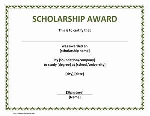 Scholarship Award Certificate Templates Word Formats For Certificates