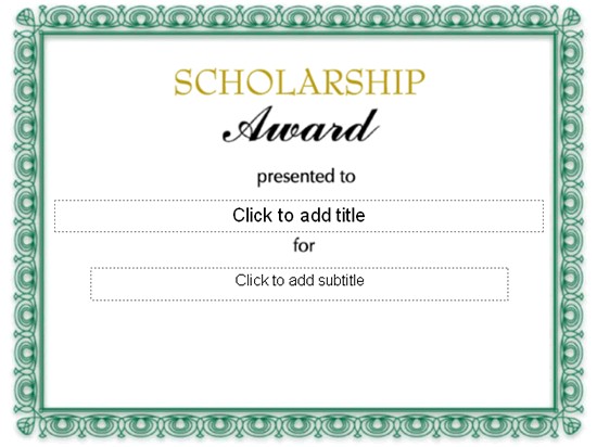 Scholarship Award Certificate Templates Word Template Free