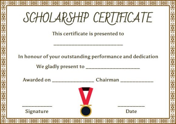 Scholarship Certificate Template 11 Professional Templates Demplates Formats For Certificates