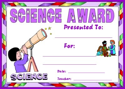 Science Award Certificates Printable
