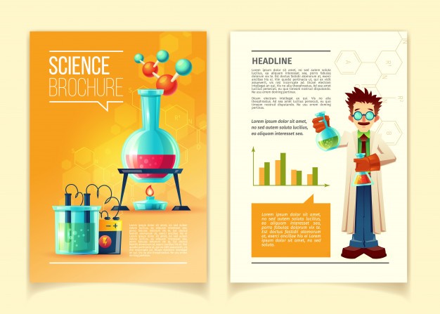 Science Brochure Template Front And Back Side Educational