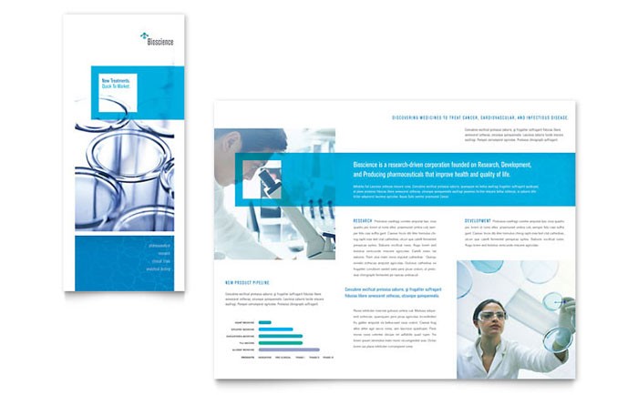 Science Chemistry Tri Fold Brochure Template Design