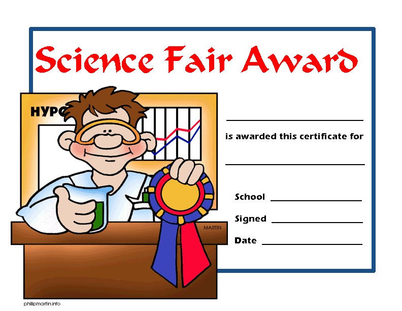 Science Fair Award Clipart Certificates
