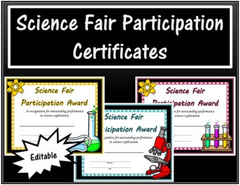 Science Fair Certificate Teaching Resources Teachers Pay Free Certificates