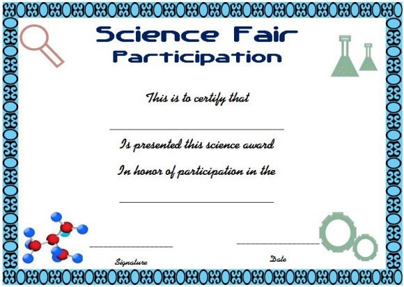 Science Fair Participation Certificate 11 Free Editable Awards In Certificates