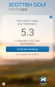 Scottish Golf HandicAPP Handicap Certificate Download