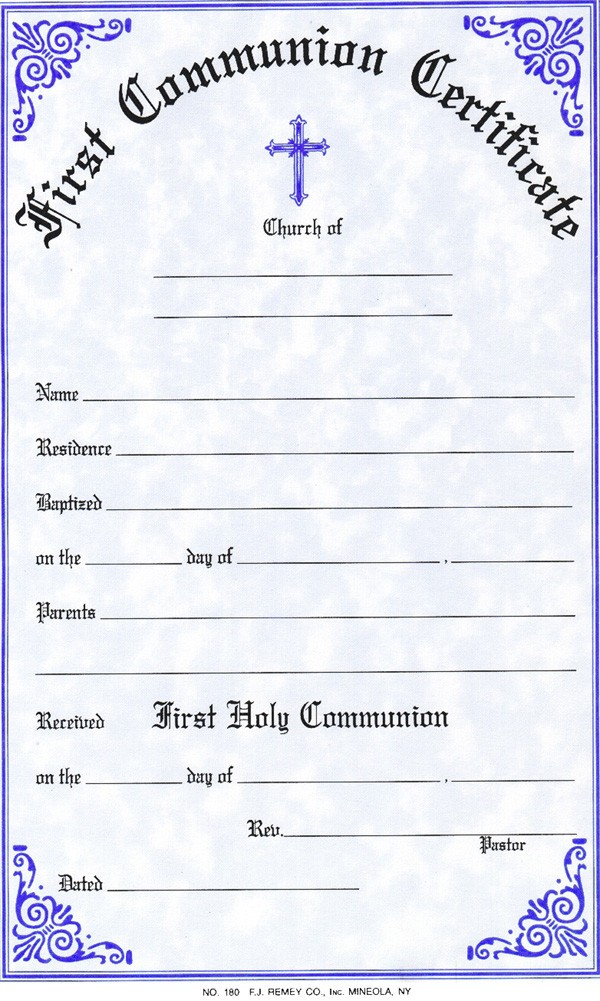 Search Results For Holy Communion Certificate Template TemplateSource