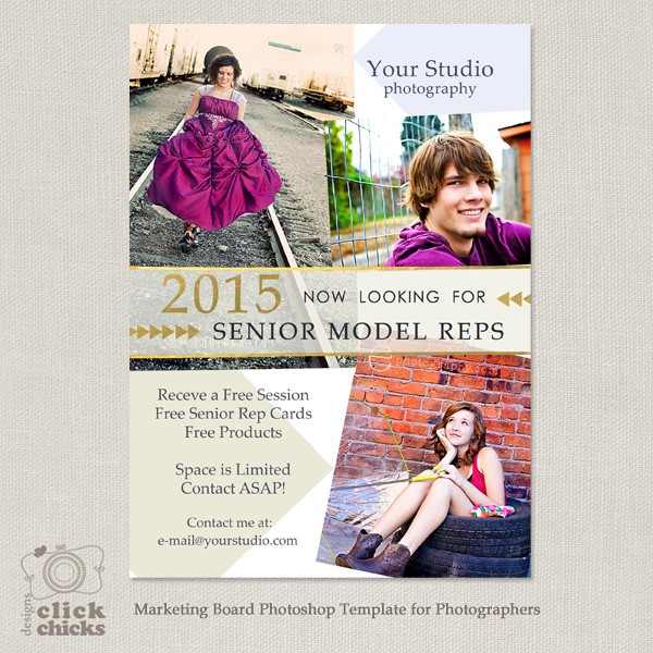 Senior Model Rep Marketing Board For Photographers 042 Free Cards