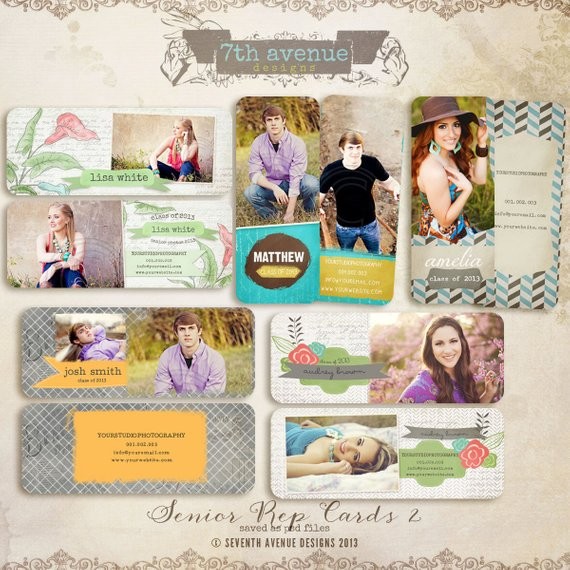 Senior Rep Card Templates For Photographers Vol 2 Etsy Cards