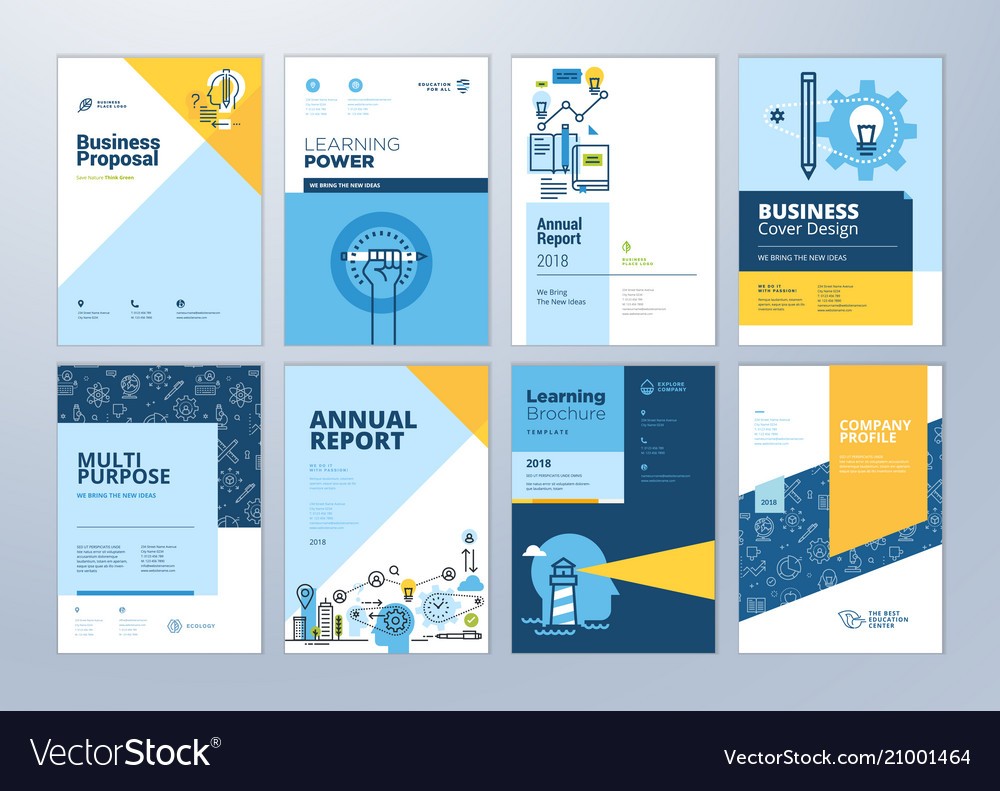 Set Of Brochure Design Templates Education Vector Image