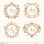 Set Of Elegant Floral Monograms Stock Vector Illustration Cute Monogram Free Download