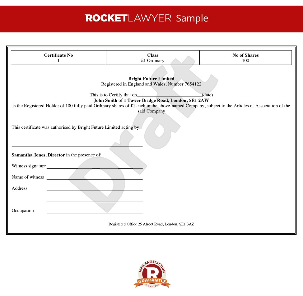 Share Certificate Template Stock Blank Certificates Free Download